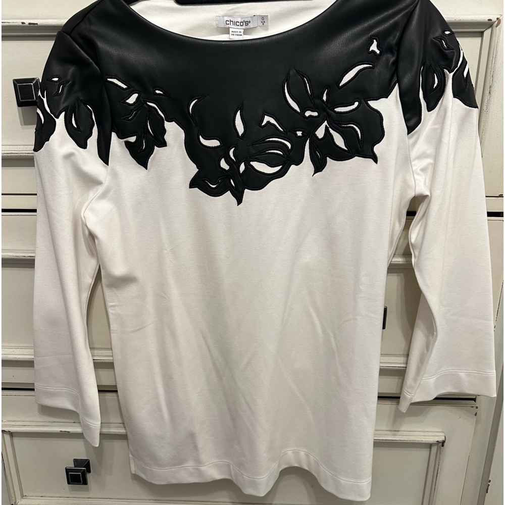 Chico's White and Black Shirt